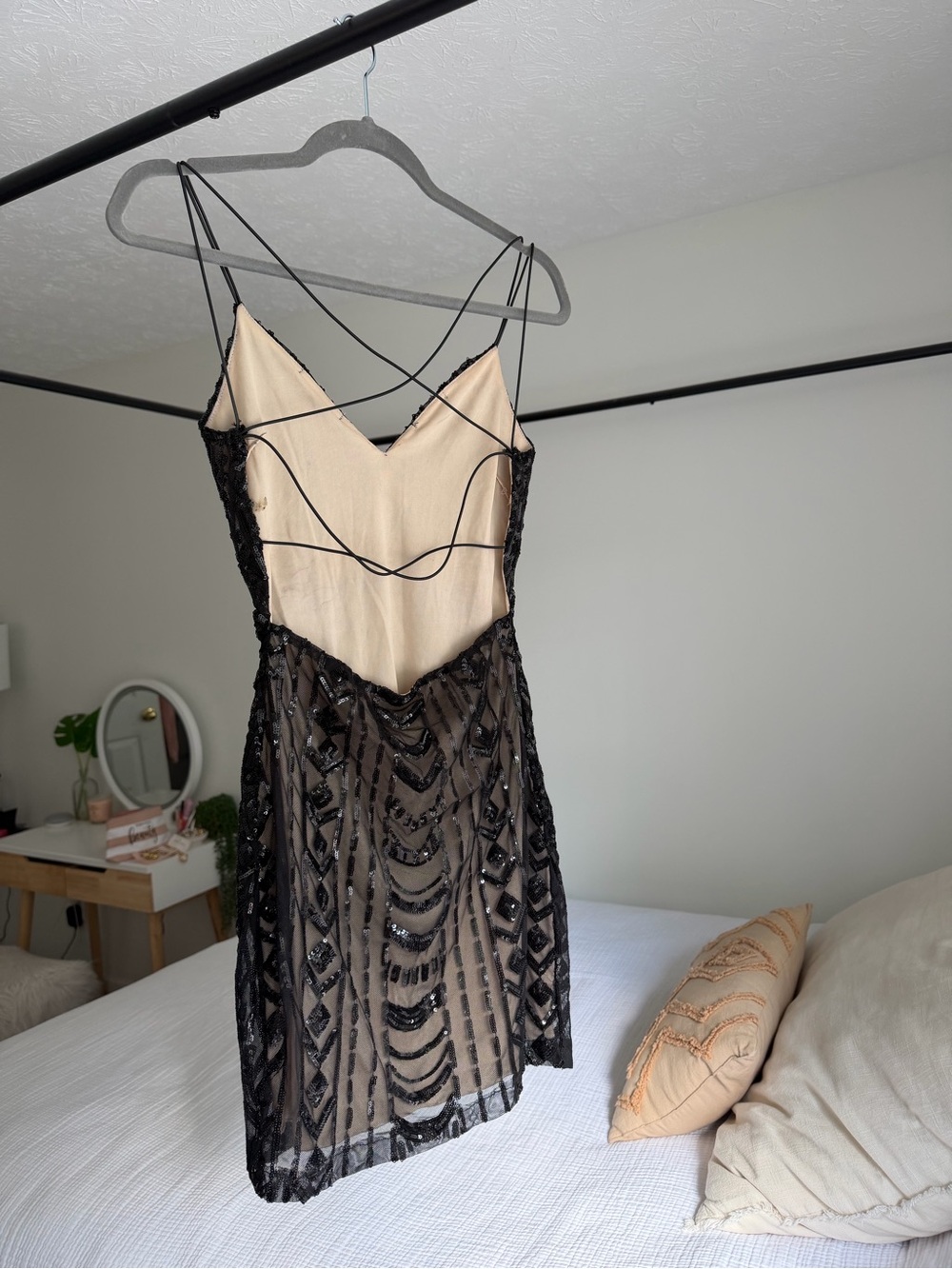 Lucy in the Sky Black Beaded Mini Dress - Picture 2 of 2